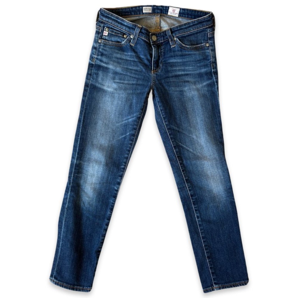 AG Adriano Goldschmied Women's The Stilt Crop Cigarette Blue Jean